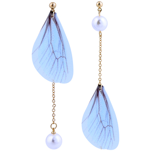 彩色羽翼 超仙耳环韩国气质长款吊坠少女心耳饰品耳坠耳线耳钉女