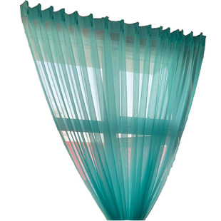 田园窗帘松石蓝色轻柔皱纱帘客厅餐厅卧室青蓝色窗纱