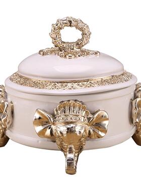 欧式风大象样板房卧室摆设首饰盒