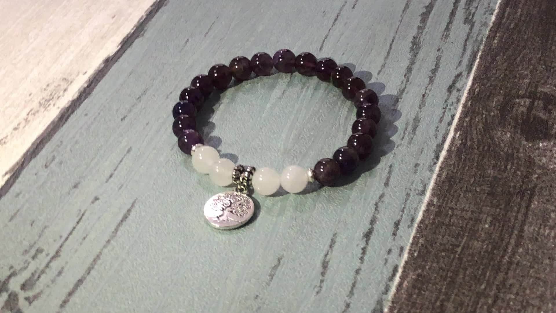 Sn1685 Mens Bracelet With Tree Of Life 8mm Black Onyx & Matte Onyx