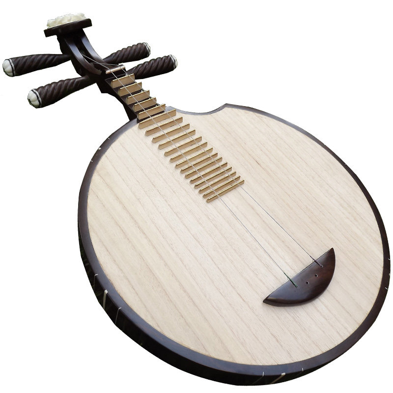梵巢厂家促销黑檀木材质西皮二黄月琴乐器演奏用琴赠盒拨京剧铜品