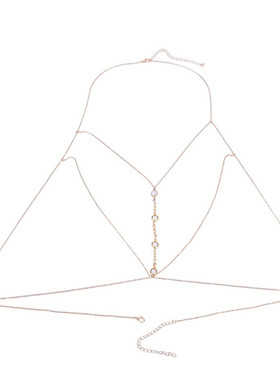 夜店街拍比基尼镂空水钻身体链