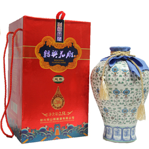 包邮浙江绍兴特产黄酒 越雕三十年花雕酒30年陈 青花瓷2.5L礼盒