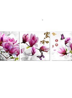 中式家和万事兴富贵客厅装饰画三联画壁画背景墙挂画室墙画无框画