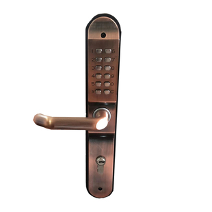 双面机械密码锁户外庭院铝合金大门不锈钢栅栏门窄边框带钥匙防水