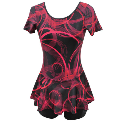 短袖游泳衣女士连体中老年大码