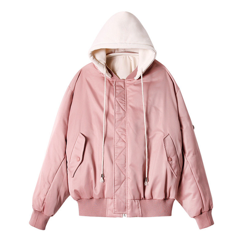 棉衣女飞行员夹克棉服秋冬短款棒球服加厚韩版原宿风bf两面穿外套