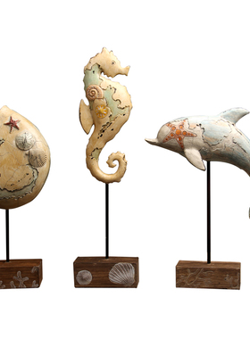 海马树脂动物儿童房工艺品摆件