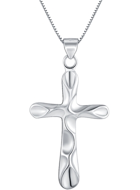 纯正s925纯银项链男女十字架吊坠