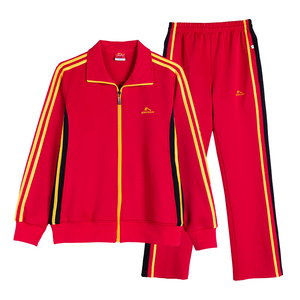 晋冠春秋长袖中老年男女立领佳木斯广场舞运动套装大码团体运动服