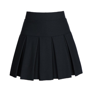 黑色新款半身裙女高腰百褶裙迷你防走光大码学生修身显瘦a字短裙