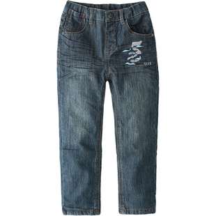 ELLE童装儿童牛仔裤kids男童秋冬韩版潮双层中大童百搭休闲长裤子