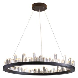 北欧水晶客厅吊灯后现代轻奢熔炼水晶设计师环形简约客厅餐厅灯具