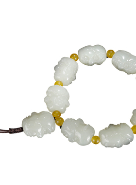 玉说手链男士款佛像把玩件附证书