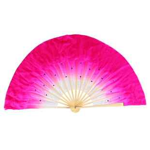 真丝舞蹈扇子跳舞扇子双面广场舞成人演出胶州秧歌扇子左右手一对