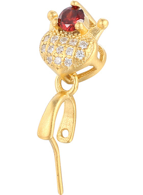 纯银扣头18k金扣子夹扣吊坠扣