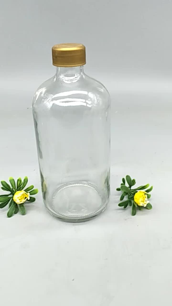 16oz Boston Round Cold Pressed Juice Glass Bottle With Screw Lid Buy