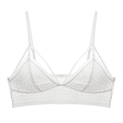 bralette刺绣蕾丝透视女士三角杯