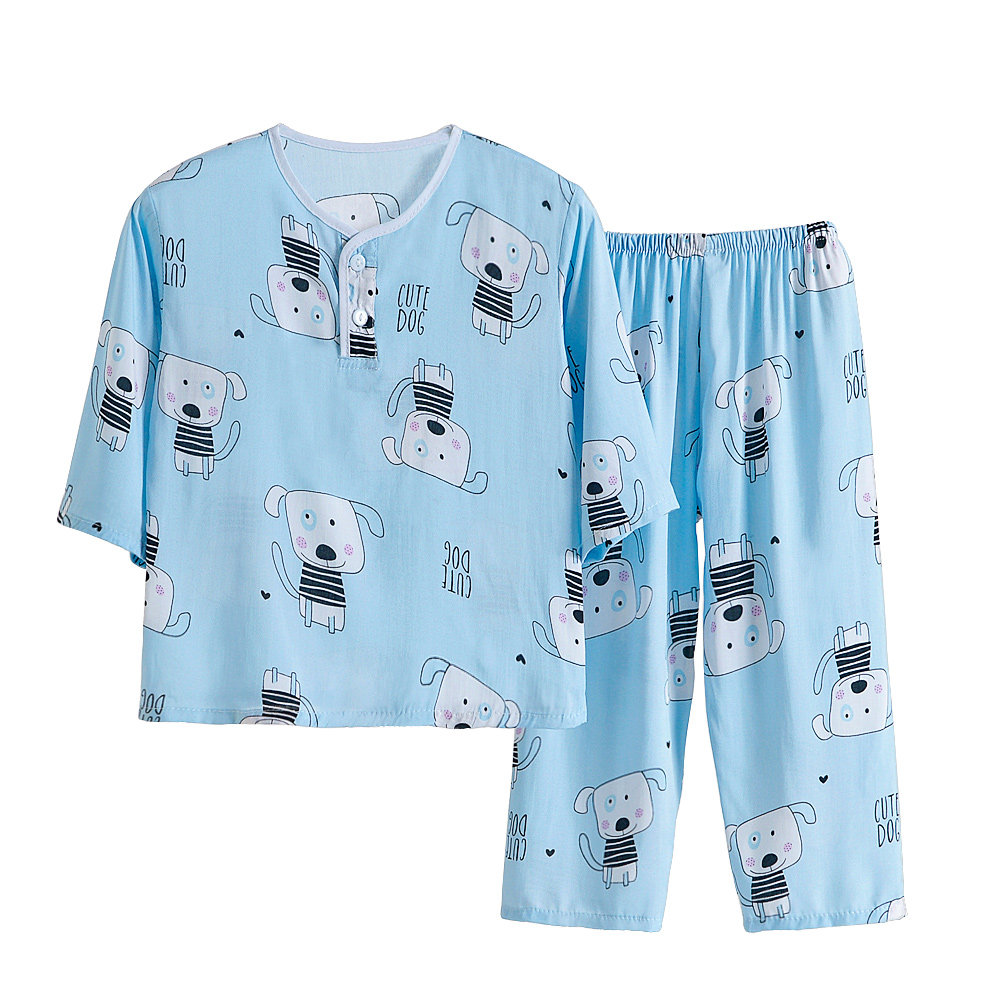 儿童棉绸人造棉家居服夏睡衣宝宝