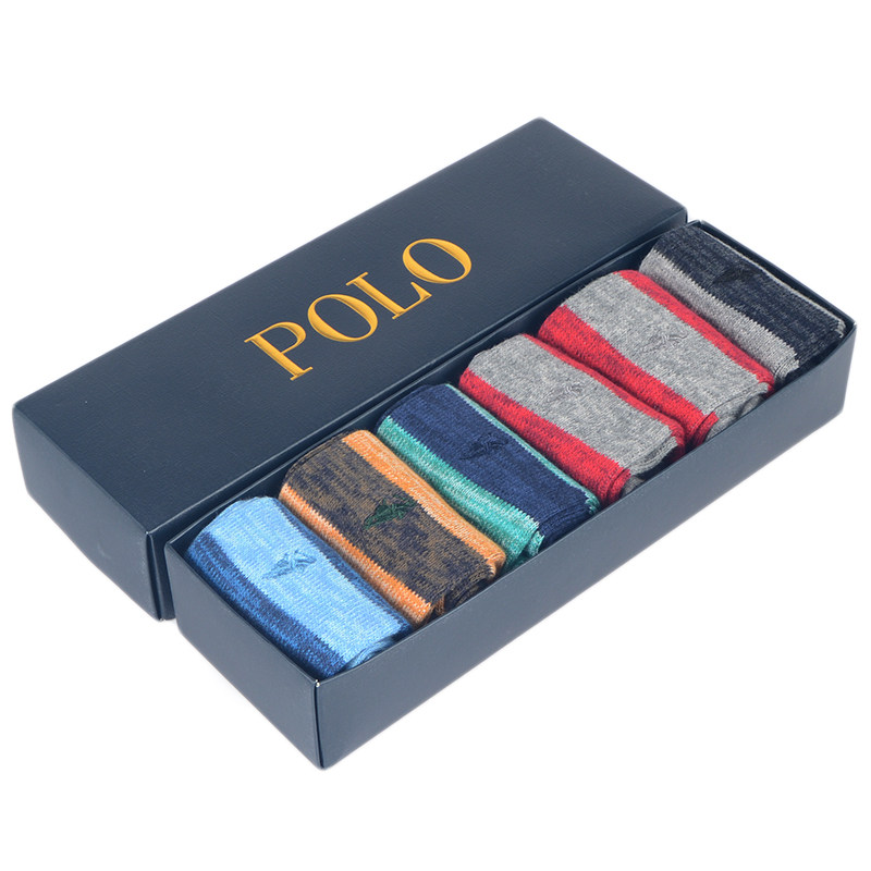 polo冬季中厚直角复古男士长筒袜