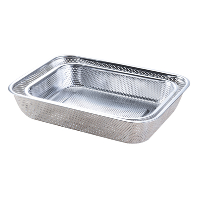 不锈钢篮子网篮长方形沥水水果盆