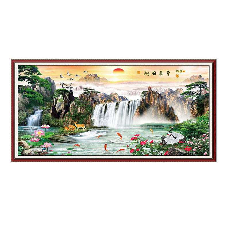 自粘山水画贴纸客厅贴画