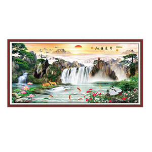自粘山水画贴纸客厅贴画