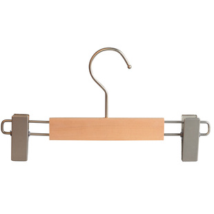 高端木质实木衣架服装店专用男女装LOGO定制原木色无漆木裤架