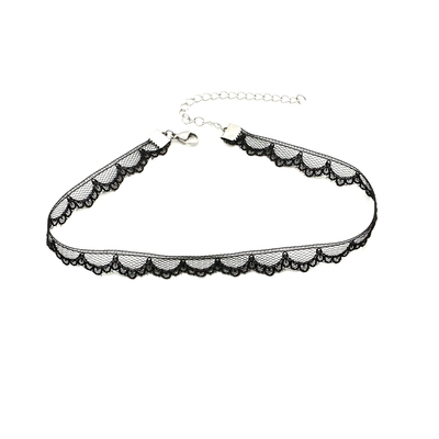 范智乔同款黑白色蕾丝珍珠项圈