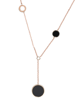 日韩气质黑色圆点流苏女性感项链