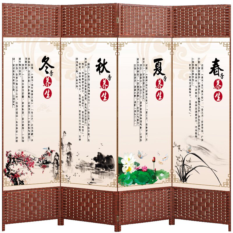 包邮养生美容院可折叠屏风隔断布艺移动折屏门厅推拉装饰伸缩玄关