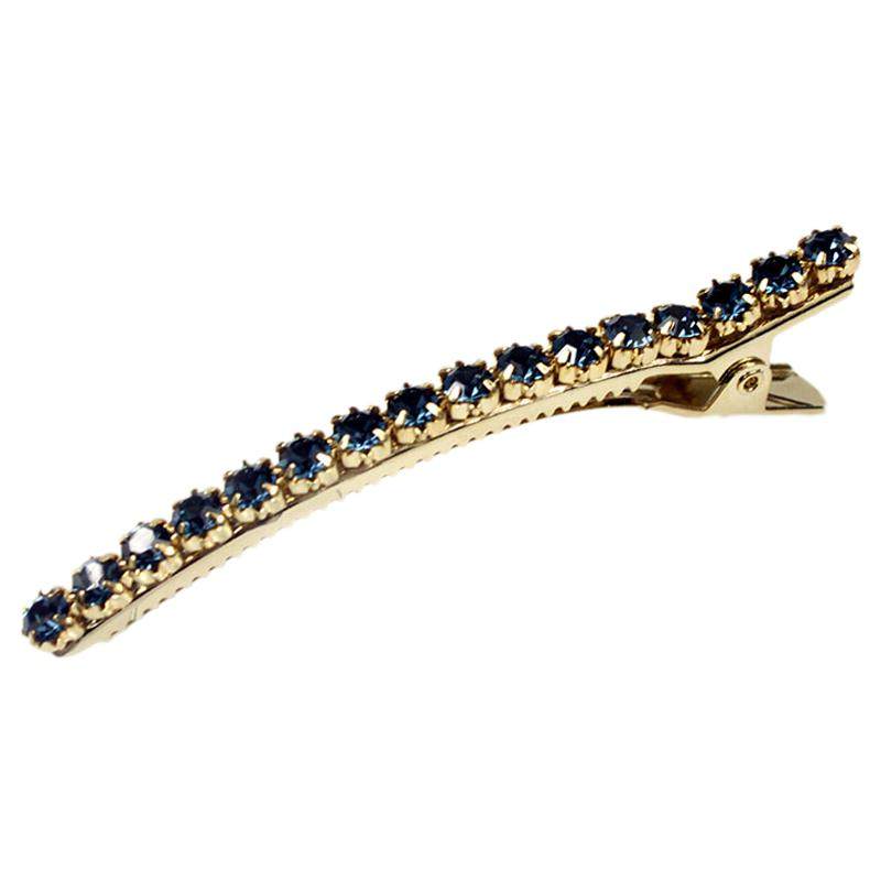 水钻发夹长边夹一字夹 韩国精致镶钻鸭嘴夹压发发夹 水晶长发卡子