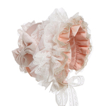 Hanakimi英伦宫廷公主礼帽女童纯棉帽子秋季新生儿宝宝防风胎帽