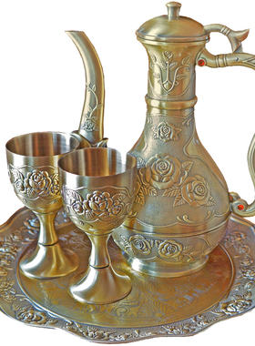 中式风复古金属酒壶