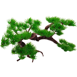 仿真迎客松松树植物盆景鱼缸水族绿植造景假山配件装饰小摆件