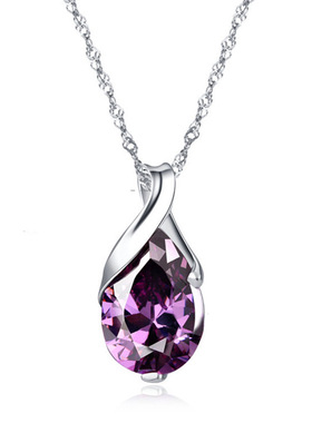 纯银心形刻字生日礼物项链送女友