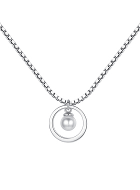 几何圆圈韩国短款锁骨链学生珍珠