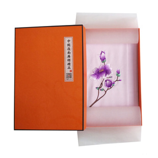 广绣粤绣木棉花纯手工刺绣围巾丝绸真丝丝巾商务女士男士围巾