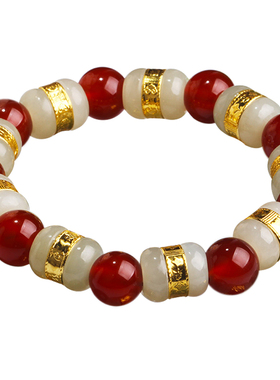 和田玉手链串珠黄金女玉珠子情侣