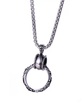 欧美个性戒指圆环钛钢男士项链潮