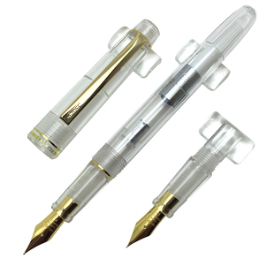 包邮 英雄实业授权 永生659钢笔 练字爬格子 双笔尖学生透明钢笔