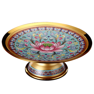 圆通佛具用品 供佛果盘家用佛前供果果盘财神供盘莲花水果盘 包邮