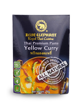 买2送1原装泰国进口黄咖喱蓝象咖喱酱blue elephant香料泰式70g