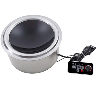 商用电磁炉5000W圆形大功率凹面商业爆炒炉工业电磁灶嵌入式灶