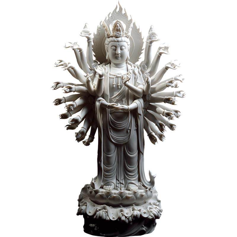 戴玉堂陶瓷摆件《千手观音》德化白瓷佛像客厅供奉工艺家居饰品