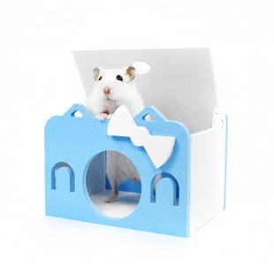 仓鼠小屋睡窝小猫款可爱木房子环保无油漆防水萌宠ss屋