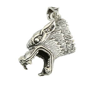 狼牙牙套黑狗牙吊坠保护套藏银防裂牙尖藏獒牙套包银古玩饰品配件