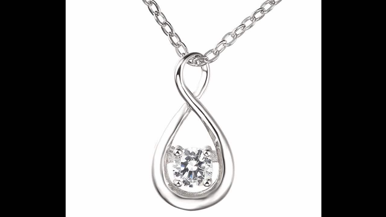 Dainty Fake Diamond Necklace Gemstone Silver Jewelry Buy Gemstone