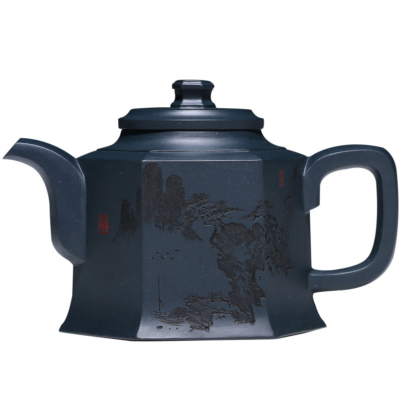 全手工茶具刻绘宜兴紫砂壶