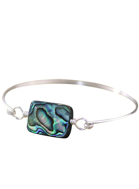 首饰素元天然鲍鱼可订制纯银手镯